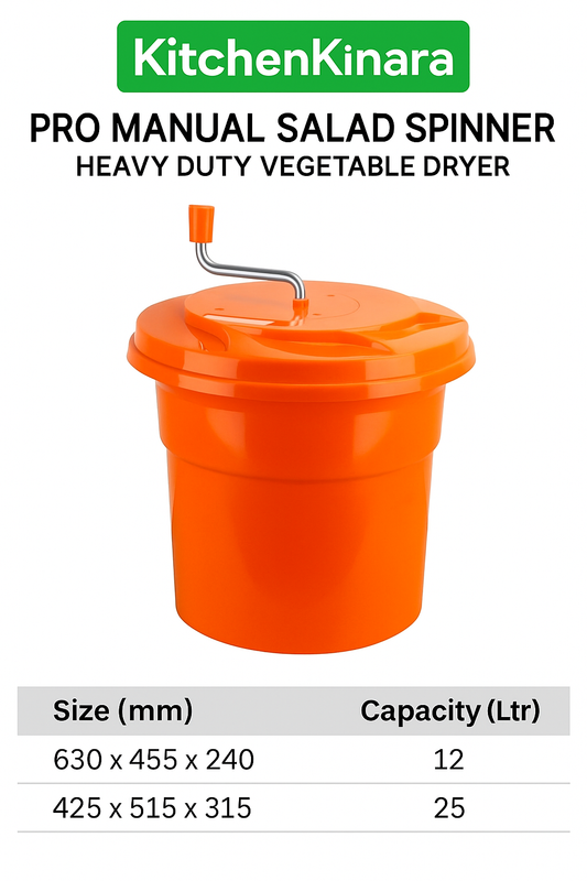 Manual Salad Spinner – Heavy Duty Vegetable Dryer 12L